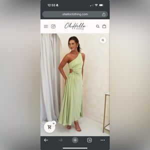 Elegant One-Shoulder Green Dress
